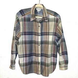 Alfred Dunner Multicolor Plaid Button Up Shirt Size 16